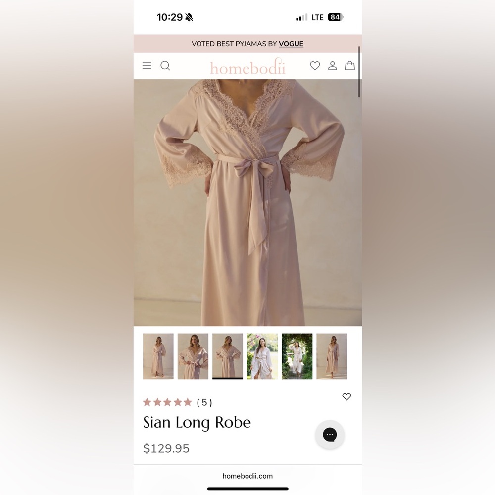 Homebodii Sian Long Robe - Cream